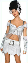 View Item Adult Ladies 10-12 Sexy Bride of Frankenstein Fancy Dress Halloween Costume (M)
